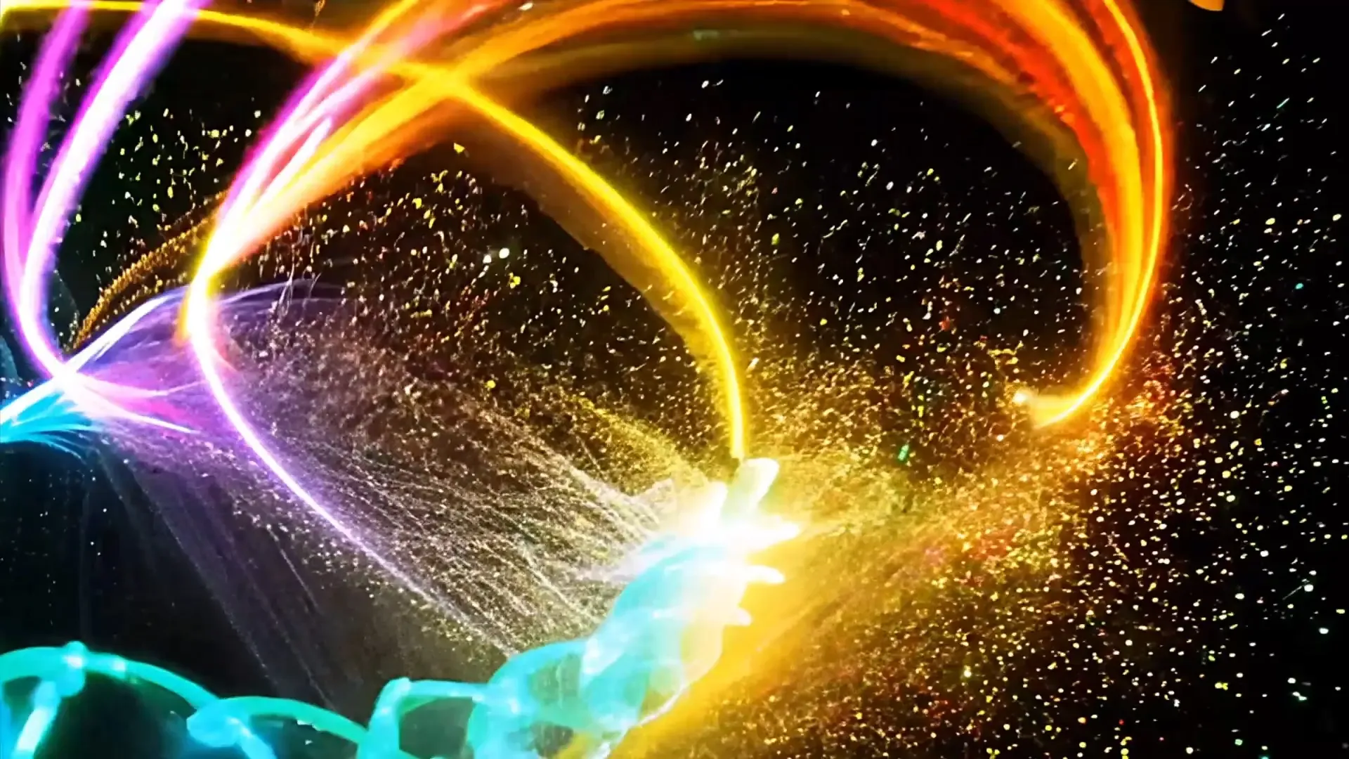 Vibrant Energy Swirls and Sparkling Particles Overlay for Futuristic Intros